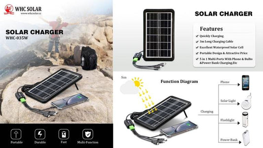 Panel solar portátil cargador múltiple 35W