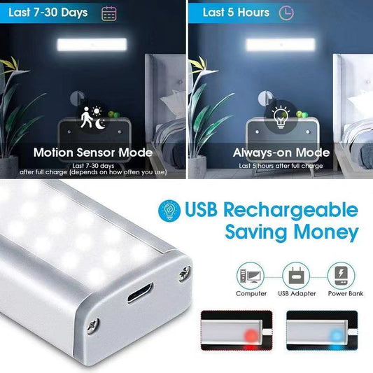 Barra Luz Led inteligente con sensor de movimiento Recargable