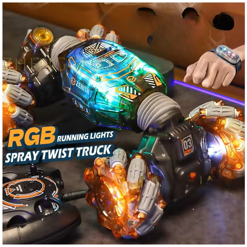 Auto Acrobático Doble Cara 4X4 RC Control Remoto Gestos 2.4G Naranjo
