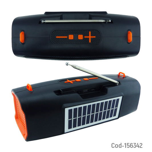 Parlante Solar Recargable de 15W Bluetooth FM USB y TF Portátil