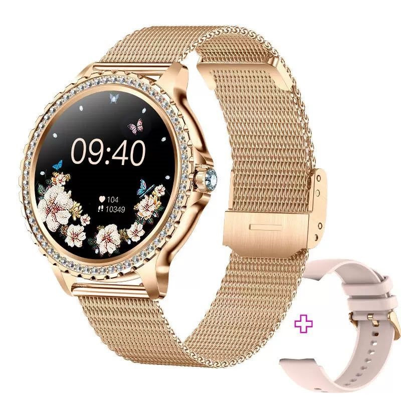 Smartwatch Elegante I58 para Mujer Llamadas Bluetooth Monitor de Salud IP67 Correa de Acero Milanesa