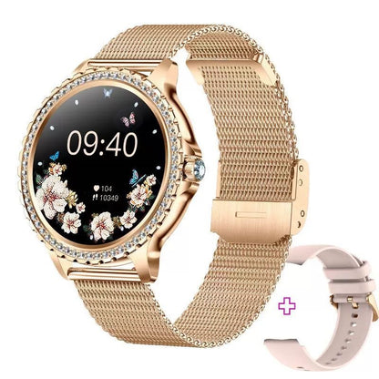 Smartwatch Elegante I58 para Mujer Llamadas Bluetooth Monitor de Salud IP67 Correa de Acero Milanesa