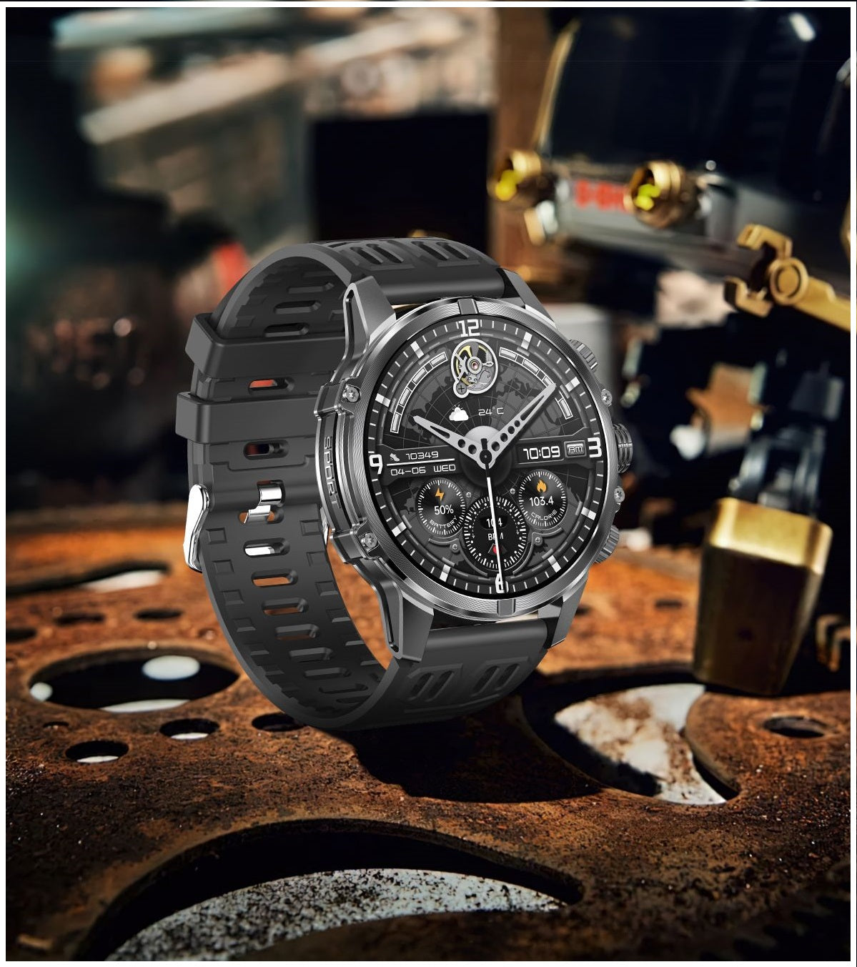Smartwatch Deportivo Táctico AMOLED 1.75”  IP67, 600mAh, Bluetooth HD Compatible Android & iOS
