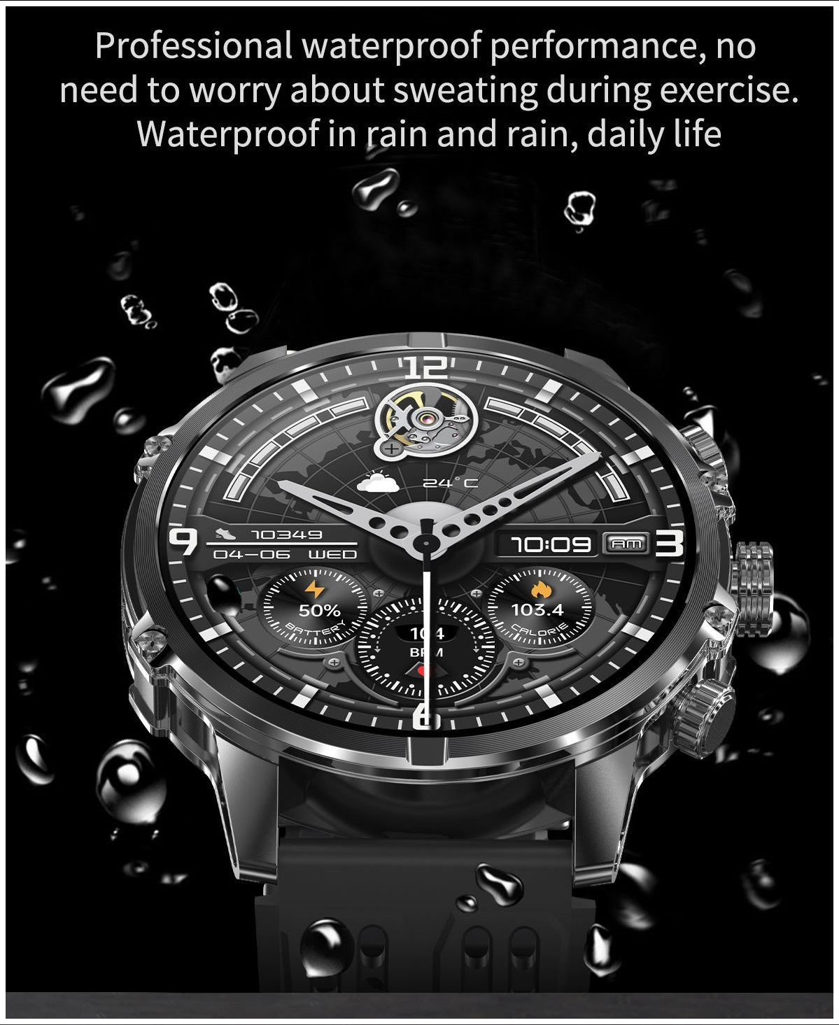 Smartwatch Deportivo Táctico AMOLED 1.75”  IP67, 600mAh, Bluetooth HD Compatible Android & iOS