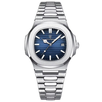 Reloj Analógico de Cuarzo para Hombre 40 mm Acero Inoxidable Cristal Mineral Calendario Resistente al Agua 3 BAR Estilo Ejecutivo y Casual