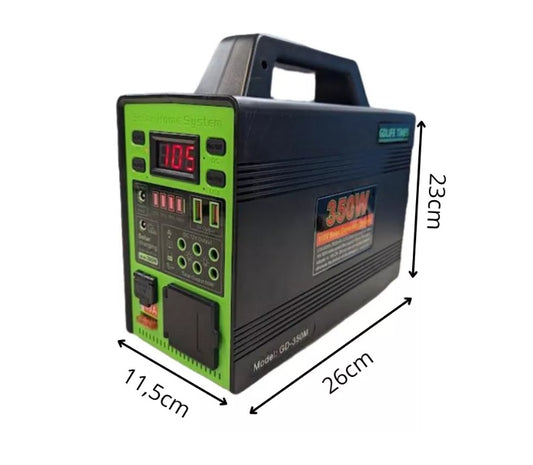 Generador Solar 350W 4 Ampolletas LED Reflector LED Bluetooth 75000mAh