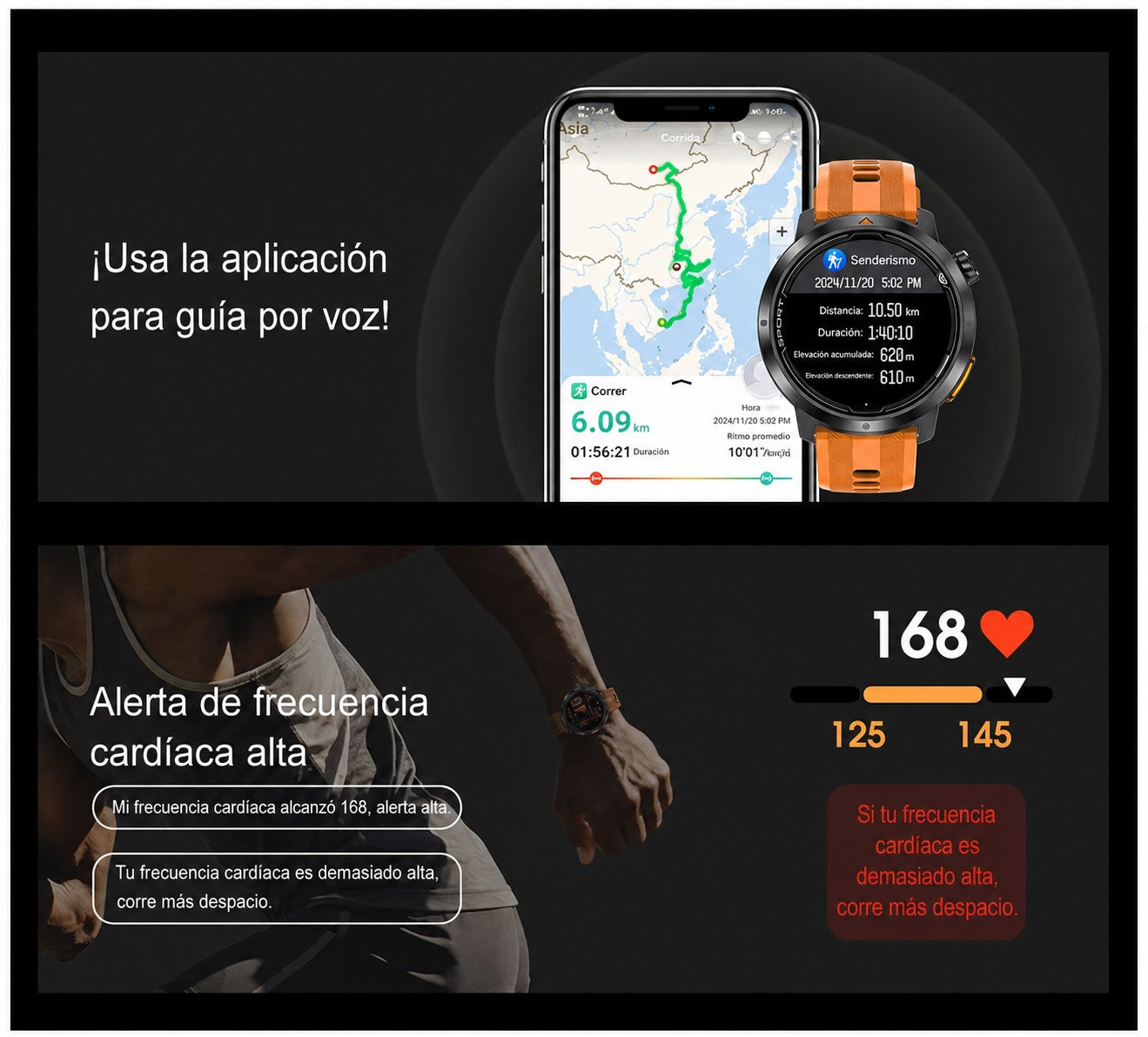 Smartwatch Deportivo DT G9 GPS Integrado Pantalla AMOLED 1.43" 466x466 Mapas Offline Llamadas Bluetooth Brújula 3ATM para Running Trekking y Outdoor