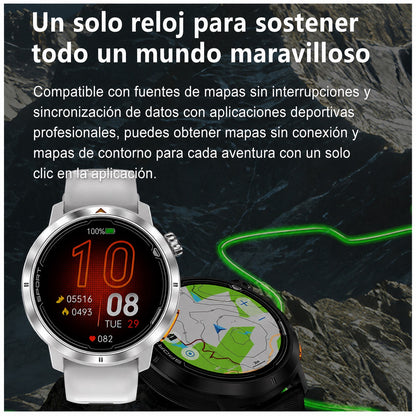 Smartwatch Deportivo DT G9 GPS Integrado Pantalla AMOLED 1.43" 466x466 Mapas Offline Llamadas Bluetooth Brújula 3ATM para Running Trekking y Outdoor