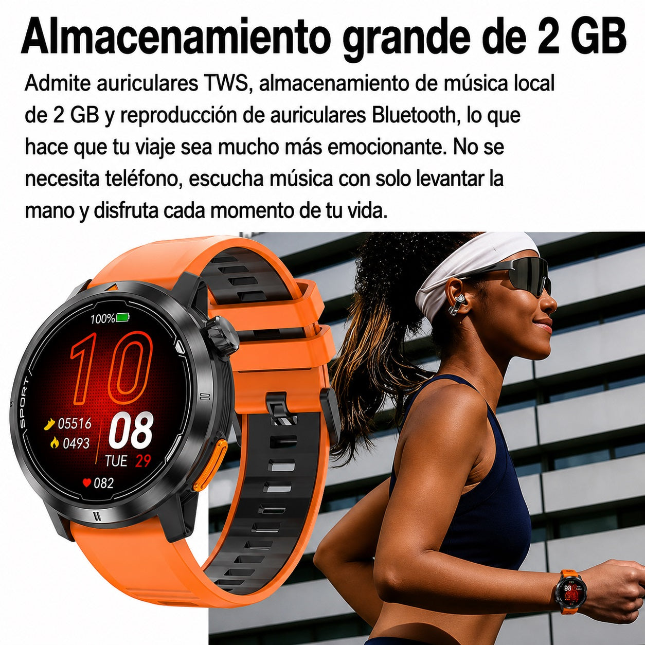 Smartwatch Deportivo DT G9 GPS Integrado Pantalla AMOLED 1.43" 466x466 Mapas Offline Llamadas Bluetooth Brújula 3ATM para Running Trekking y Outdoor