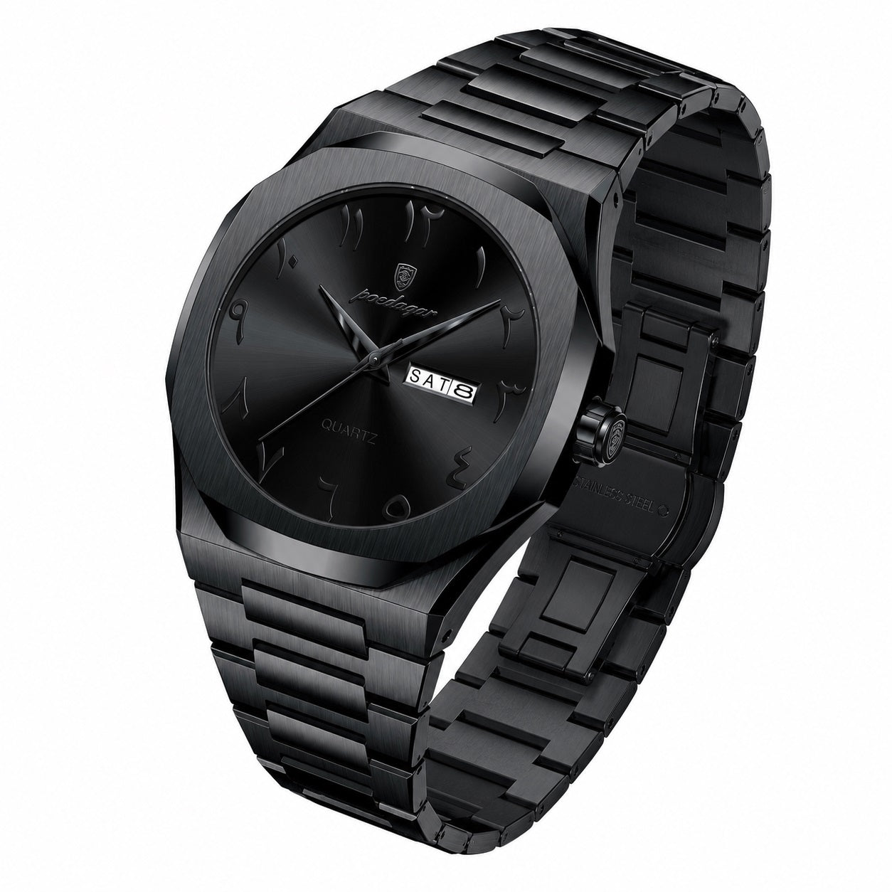 Reloj Analógico de Cuarzo para Hombre 41 mm con Calendario Día/Fecha, Acero Inoxidable, Resistente al Agua 3 ATM, Estilo Ejecutivo y Elegante para Uso Diario