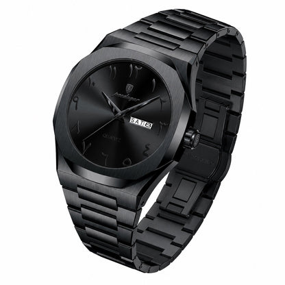 Reloj Analógico de Cuarzo para Hombre 41 mm con Calendario Día/Fecha, Acero Inoxidable, Resistente al Agua 3 ATM, Estilo Ejecutivo y Elegante para Uso Diario