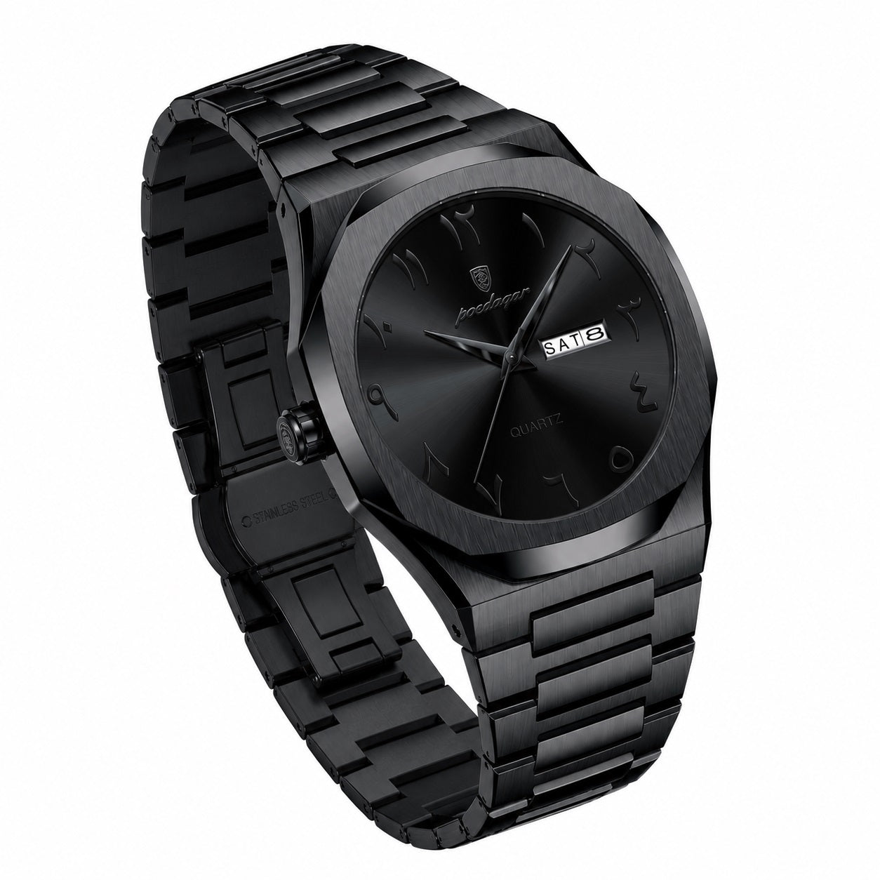 Reloj Analógico de Cuarzo para Hombre 41 mm con Calendario Día/Fecha, Acero Inoxidable, Resistente al Agua 3 ATM, Estilo Ejecutivo y Elegante para Uso Diario