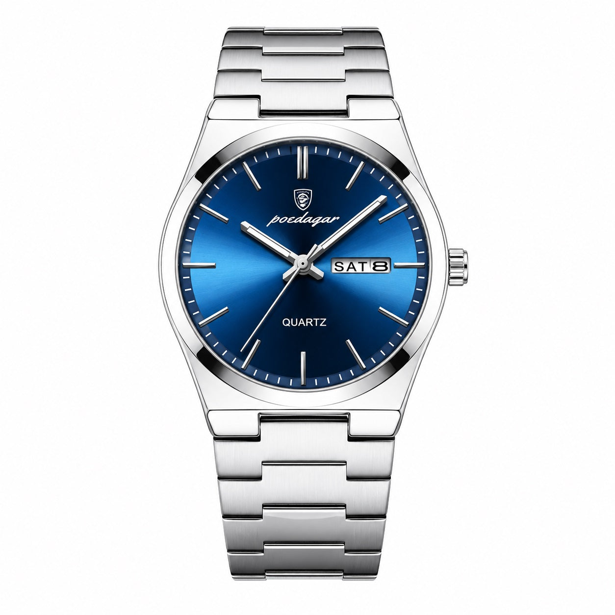 Reloj Analógico de Cuarzo para Hombre 40 mm con Calendario, Cristal Hardlex, Acero Inoxidable, 3 ATM Resistente al Agua, Diseño Elegante para Negocios y Uso Diario