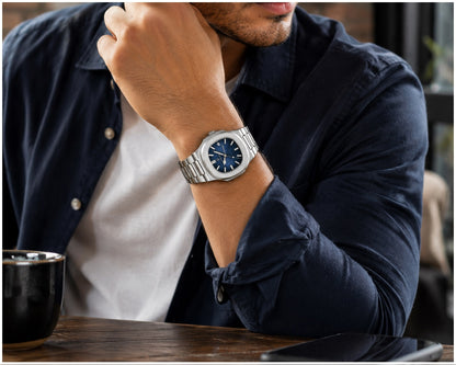 Reloj Analógico de Cuarzo para Hombre 40 mm Acero Inoxidable Cristal Mineral Calendario Resistente al Agua 3 BAR Estilo Ejecutivo y Casual