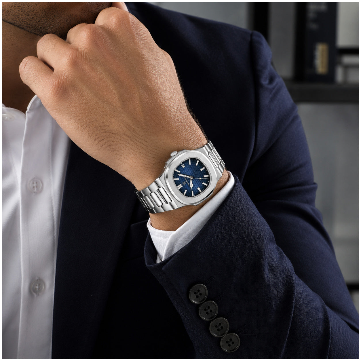 Reloj Analógico de Cuarzo para Hombre 40 mm Acero Inoxidable Cristal Mineral Calendario Resistente al Agua 3 BAR Estilo Ejecutivo y Casual