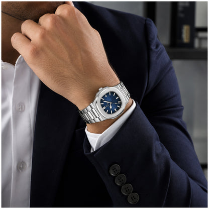 Reloj Analógico de Cuarzo para Hombre 40 mm Acero Inoxidable Cristal Mineral Calendario Resistente al Agua 3 BAR Estilo Ejecutivo y Casual