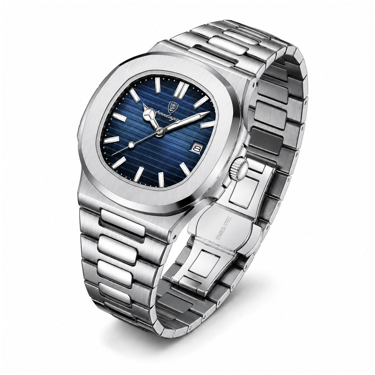 Reloj Analógico de Cuarzo para Hombre 40 mm Acero Inoxidable Cristal Mineral Calendario Resistente al Agua 3 BAR Estilo Ejecutivo y Casual
