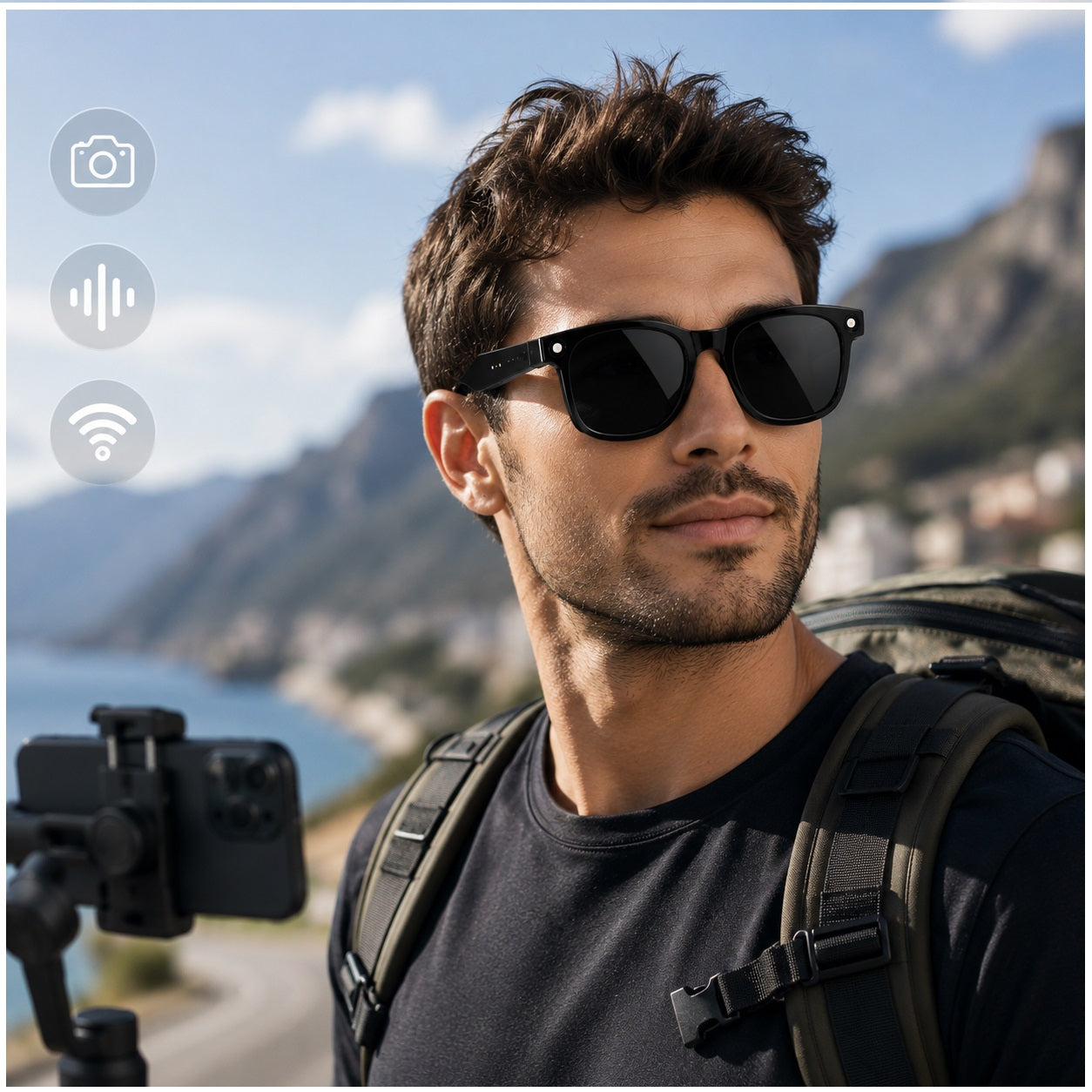 Gafas Inteligentes con IA M8AI Cámara HD 8MP Traducción en Tiempo Real Bluetooth y Grabación 1080P