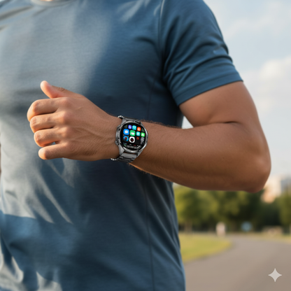 Smartwatch GT5 PRO Correa Metálica y Silicona Monitor Salud 247 Bluetooth Notificaciones Compatible