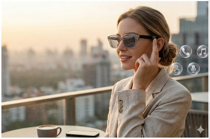 Lentes Inteligentes Bluetooth con Audio Integrado, Llamadas Manos Libres y Control Táctil