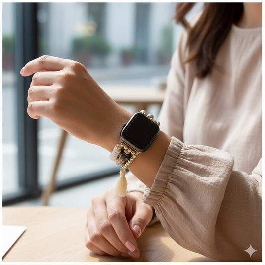 Correa Bohemia Joyería para Apple Watch 42/44 mm – Diseño Artesanal, Ajuste Cómodo Estilo Exclusivo