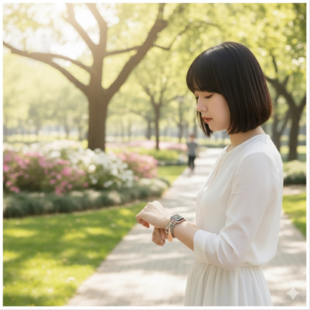 Correa Pulsera Bohemia para Apple Watch 42/44 mm Diseño Artesanal con Cuentas Decorativas