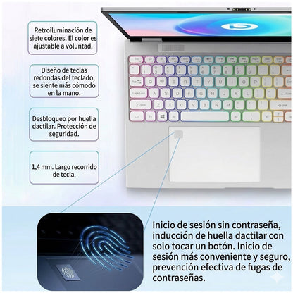 Notebook Dual Screen 15.6” Full HD + Pantalla Secundaria 7” | 16GB RAM DDR5 | 512GB SSD | Intel Quad-Core hasta 3.4GHz | Windows 11 Pro | Webcam Magnética