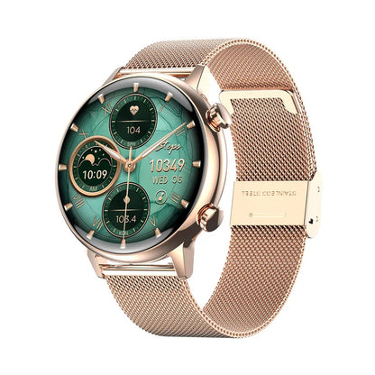 Reloj Inteligente Smartwatch Bluetooth Mujer Pantalla AMOLED Correa Metálica