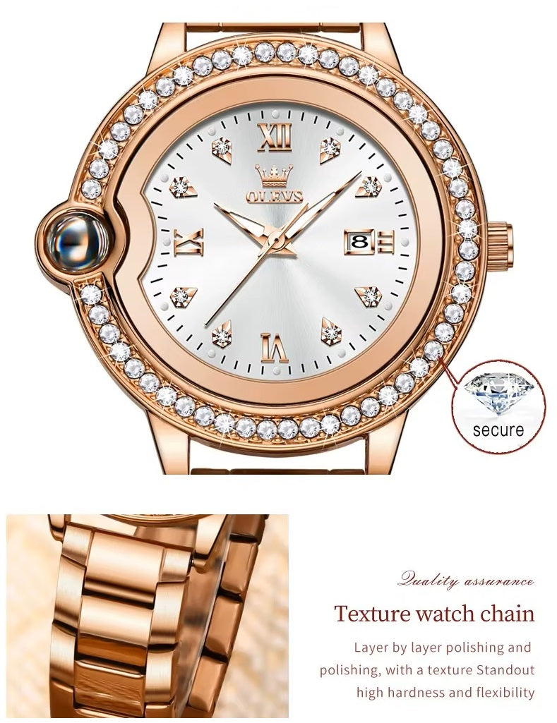 Reloj de Pulsera de Lujo para Mujer con Diamantes Resistencia al agua
