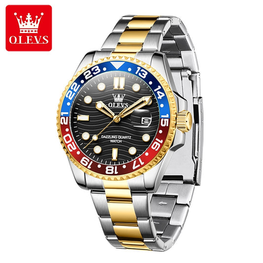 Reloj de Pulsera Hombre Deportivo y de Lujo Correa de Acero Inoxidable