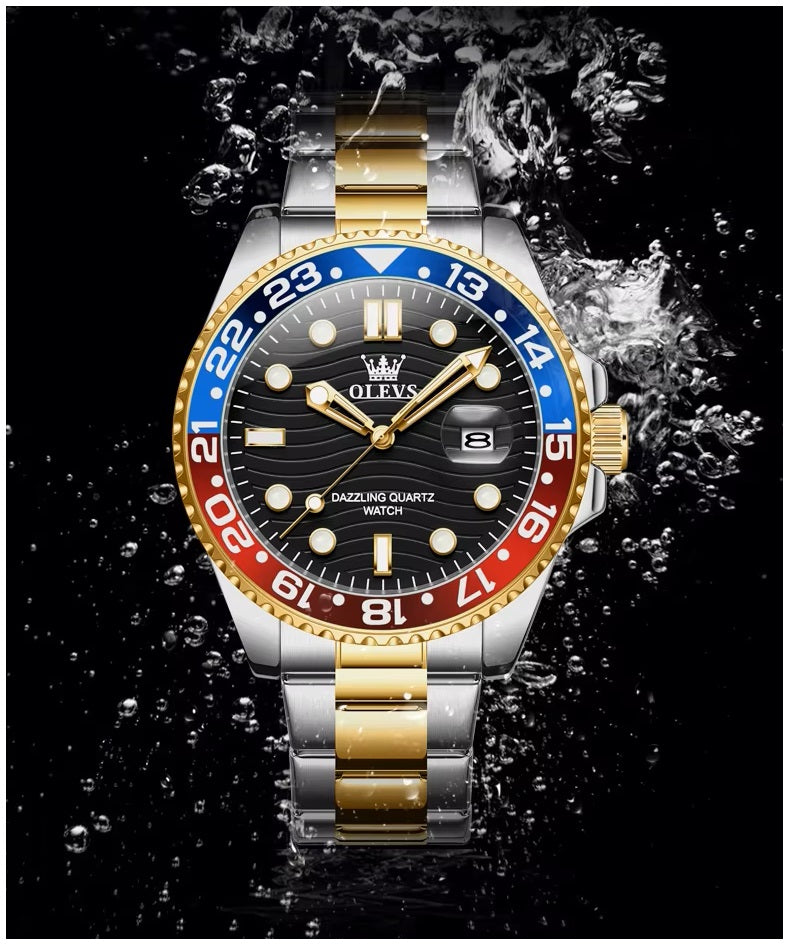 Reloj de Pulsera Hombre Deportivo y de Lujo Correa de Acero Inoxidable
