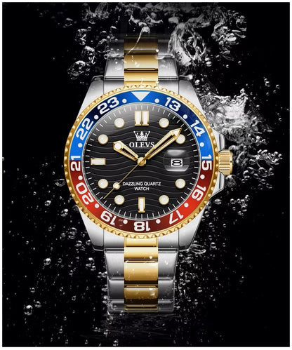 Reloj de Pulsera Hombre Deportivo y de Lujo Correa de Acero Inoxidable