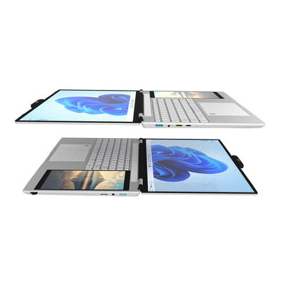 Notebook Dual Screen 15.6” Full HD + Pantalla Secundaria 7” | 16GB RAM DDR5 | 512GB SSD | Intel Quad-Core hasta 3.4GHz | Windows 11 Pro | Webcam Magnética