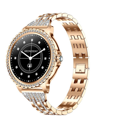 Smartwatch Elegante para Mujer Llamadas Bluetooth Monitor de Salud, Multideporte Correa Metálica
