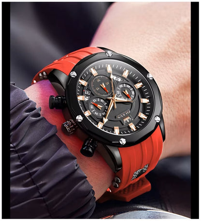 Reloj Deportivo de Lujo OLEV Acero Inoxidable Cuarzo Sumergible 30M