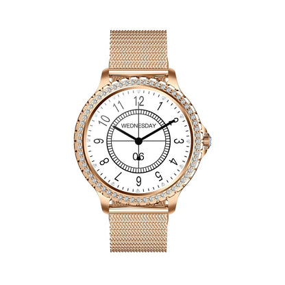 Smartwatch Elegante I58 para Mujer Llamadas Bluetooth Monitor de Salud IP67 Correa de Acero Milanesa