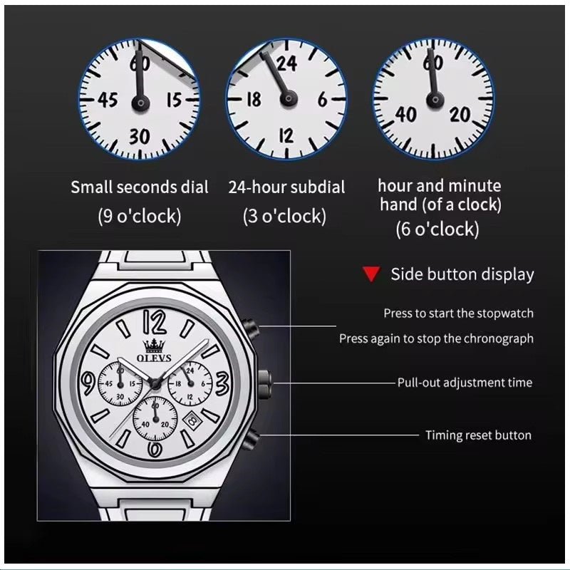 Reloj Multifuncional Estilo Manga Cuarzo  Impermeable y Luminoso