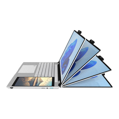 Notebook Dual Screen 15.6” Full HD + Pantalla Secundaria 7” | 16GB RAM DDR5 | 512GB SSD | Intel Quad-Core hasta 3.4GHz | Windows 11 Pro | Webcam Magnética