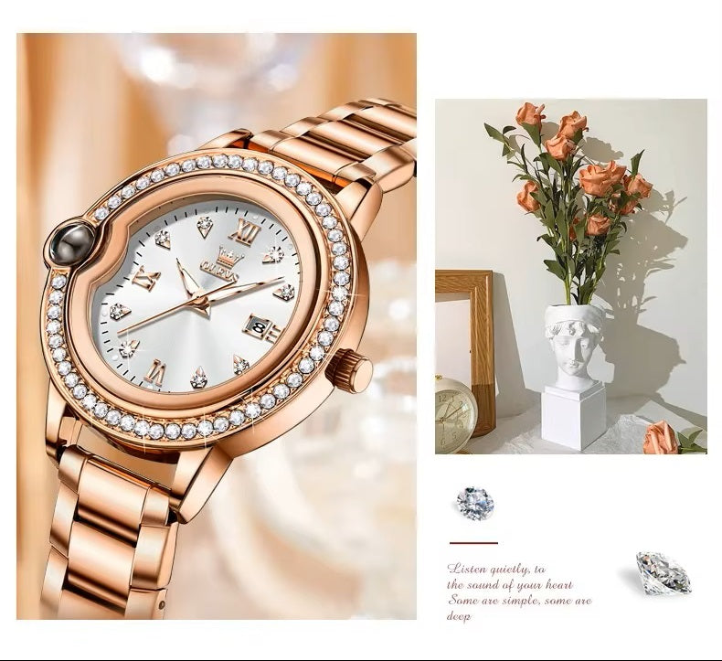 Reloj de Pulsera de Lujo para Mujer con Diamantes Resistencia al agua