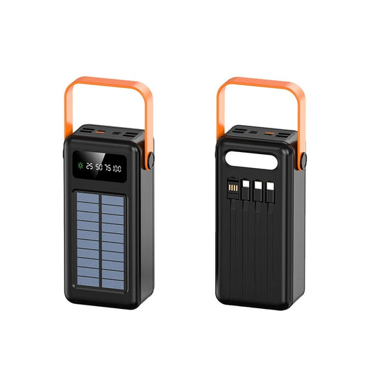 Batería Portátil Power Bank Solar 40000mAh Cables Integrados Luz LED