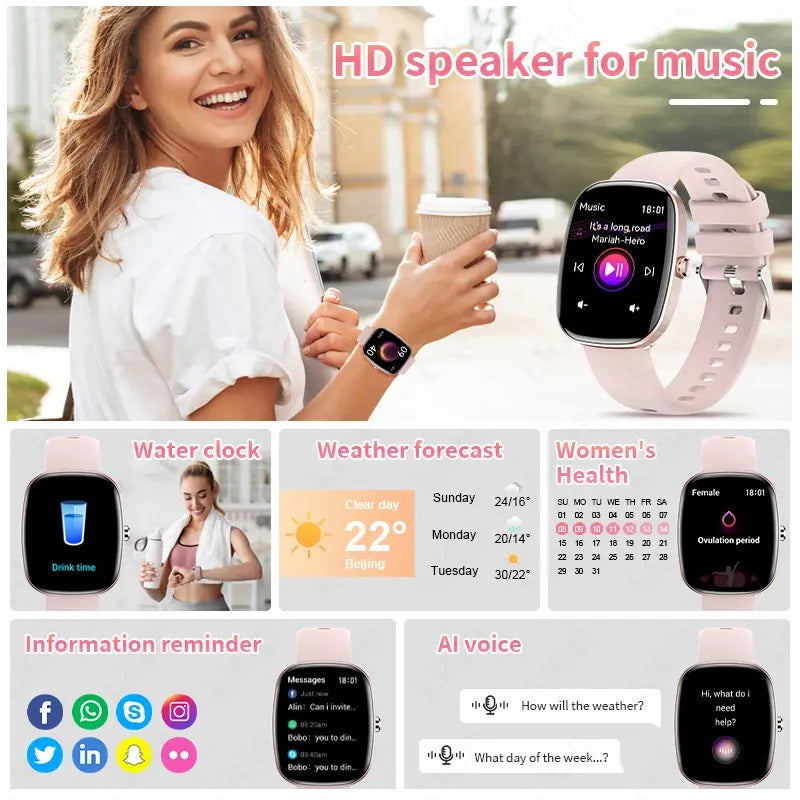 Reloj Inteligente T69 Llamadas Bluetooth, Pantalla 1.83”, Monitor de Salud Integral y Resistencia al Agua IP67