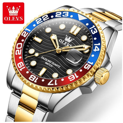 Reloj de Pulsera Hombre Deportivo y de Lujo Correa de Acero Inoxidable