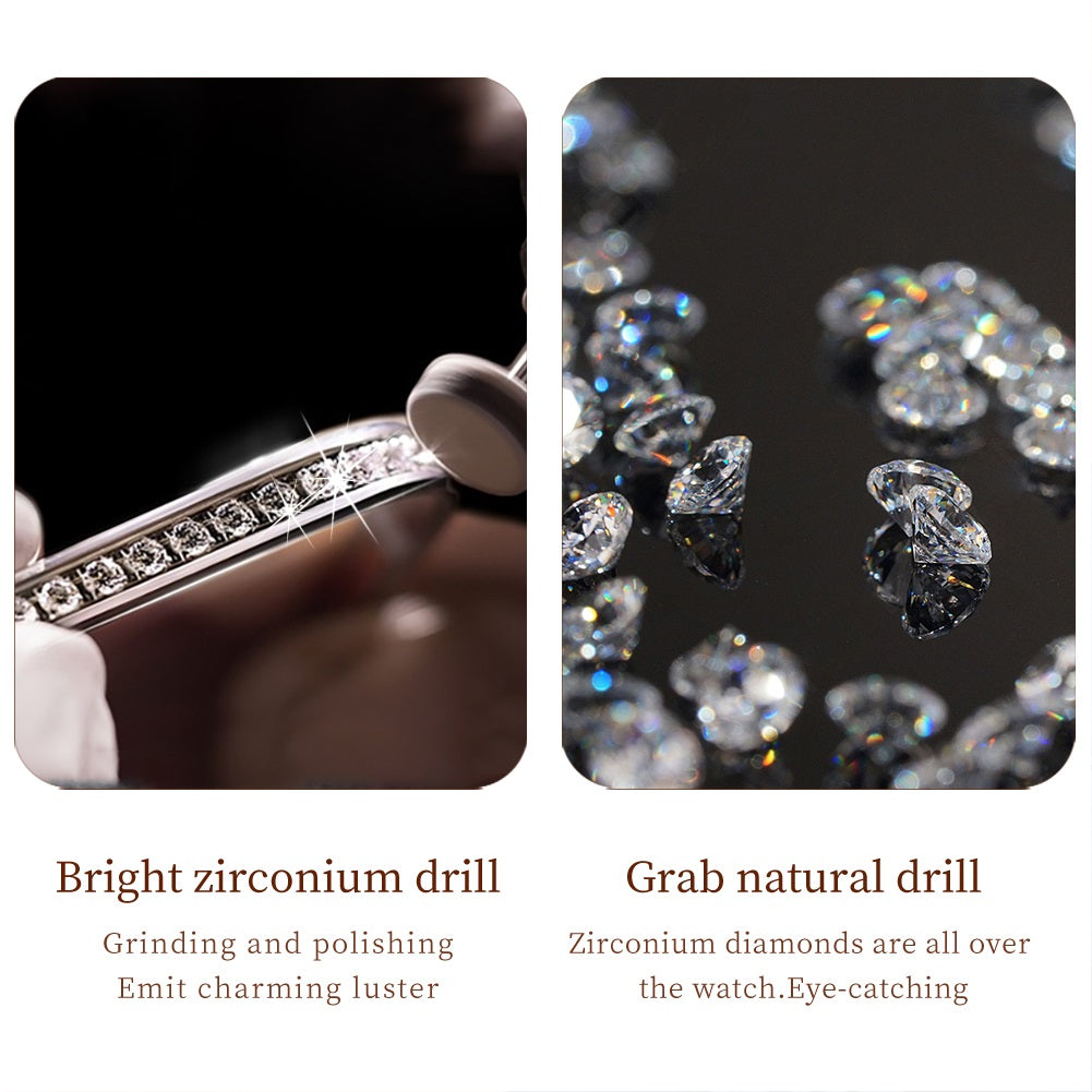 Reloj de Pulsera Elegante para Mujer con Cristales Incrustados, Acero Inoxidable, Movimiento Cuarzo y Resistencia al Agua 3ATM – Ideal para Uso Diario, Oficina y Eventos