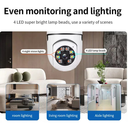 Cámara IP 360° Ampolleta motorizada Full HD Detector de Humo Alarma