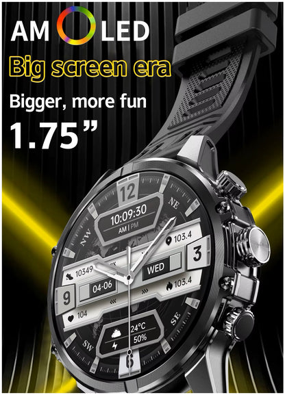 Smartwatch Deportivo Táctico AMOLED 1.75”  IP67, 600mAh, Bluetooth HD Compatible Android & iOS