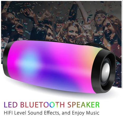 Parlante Portátil Bluetooth Altavoces inalámbricos Waterproof Luz LED Azul