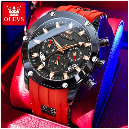 Reloj Deportivo de Lujo OLEV Acero Inoxidable Cuarzo Sumergible 30M
