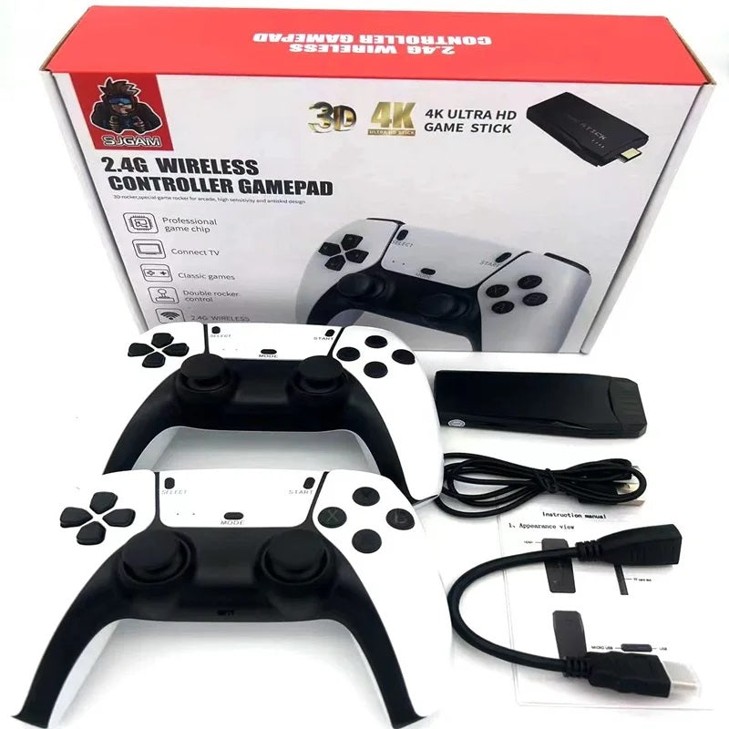 Consola de Videojuegos Retro M8 Pro con Game Stick 4K, 2 Controles Inalámbricos y Más de 20.000 Juegos