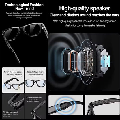 Gafas Inteligentes M01 con Cámara HD ChatGPT Traducción y Reducción de Ruido