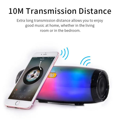 Parlante Portátil Bluetooth Altavoces inalámbricos Waterproof Luz LED Azul